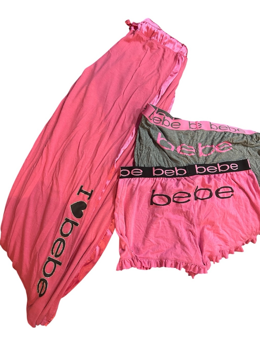 bebe Hot Pink Lounge Pants and Shorts Set